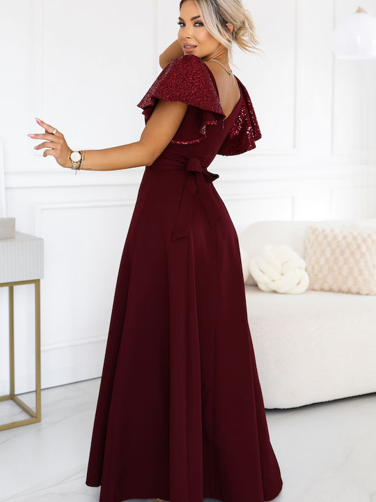Maxi Βραδινό Φόρεμα Burgundy