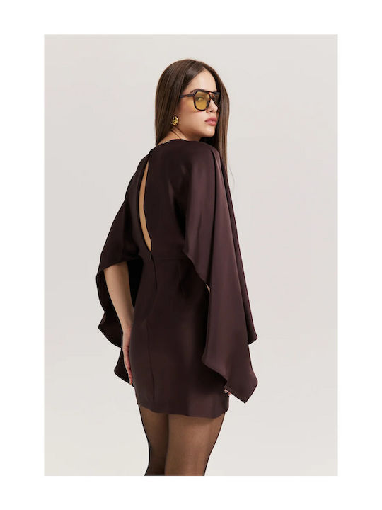 Mini-Abendkleid aus Satin Espresso