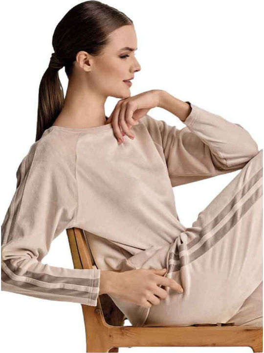 Infiore Winter Women's Pyjama Set Light Beige