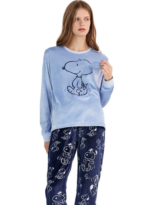 Gisela Χειμερινό Γυναικείο Σετ Πιτζάμας Fleece Snoopy Gisela Χειμερινό Γυναικείο Σετ Πιτζάμας Fleece Snoopy