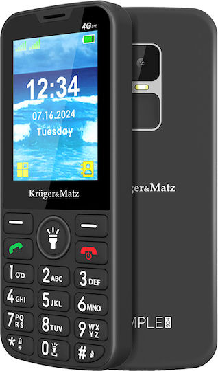 Kruger & Matz KM0924-4G Dual-SIM-Handy mit Großen Tasten Schwarz