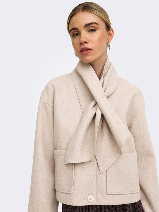 Wollmantel für Damen Beige