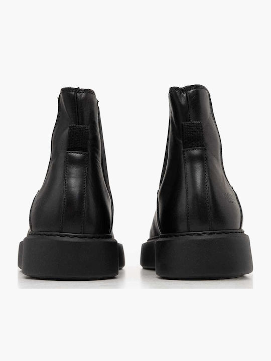 Schwarze Chelsea-Stiefeletten aus Leder