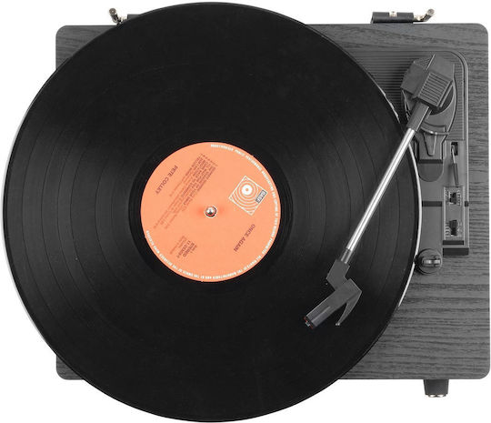 Audizio Irvine DJPIK311 Plattenspieler mit Riemenantrieb und Eingebauten Lautsprechern in Schwarz