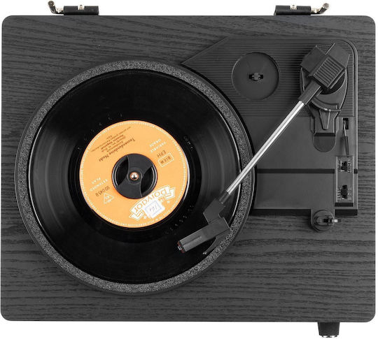 Audizio Irvine DJPIK311 Plattenspieler mit Riemenantrieb und Eingebauten Lautsprechern in Schwarz