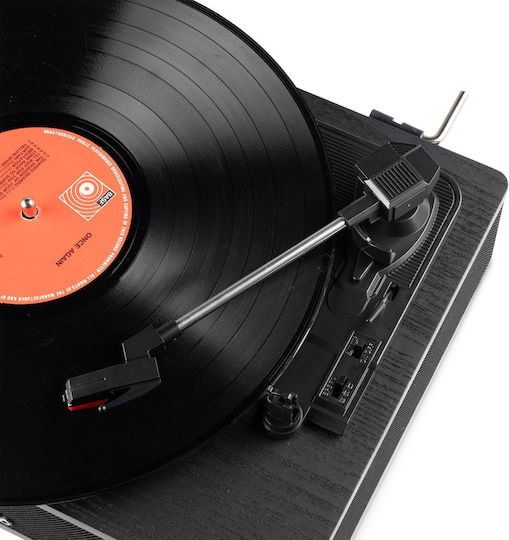 Audizio Irvine DJPIK311 Plattenspieler mit Riemenantrieb und Eingebauten Lautsprechern in Schwarz