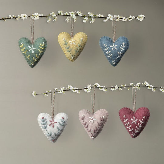 Сърце от филц Folk Art 5,5 см Зелено