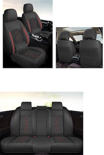 CarGuard Σετ Καλύμματα Αυτοκινήτου Δερματίνη Μαύρα