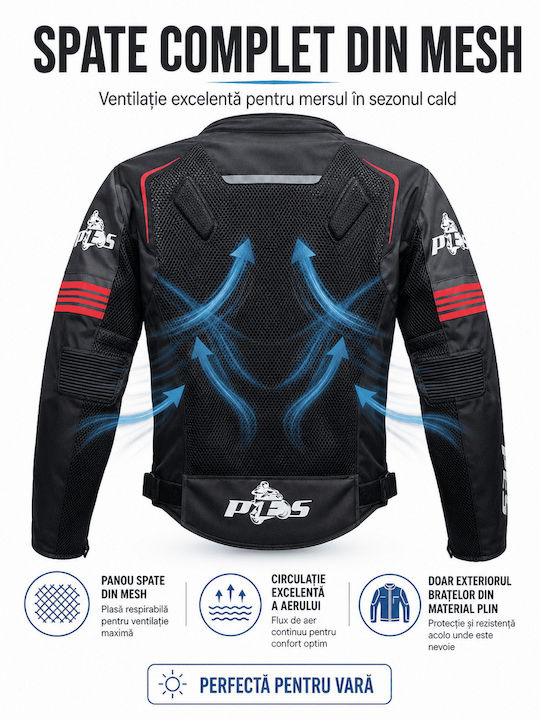 Grand Air Jachetă Moto de Iarnă pentru Bărbați Impermeabilă Neagră