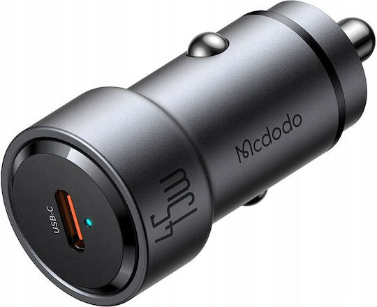Mcdodo Φορτιστής Αυτοκινήτου 45W με μία Θύρα: 1xType-C Μαύρο Χρώμα