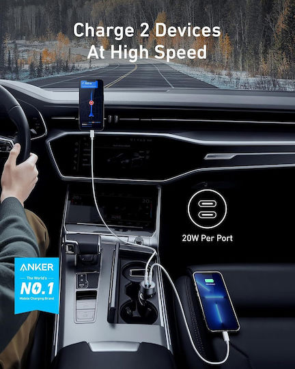 Anker Jellico Autoladegerät 40W Schnellladen mit 2xType-C Schwarz Farbe