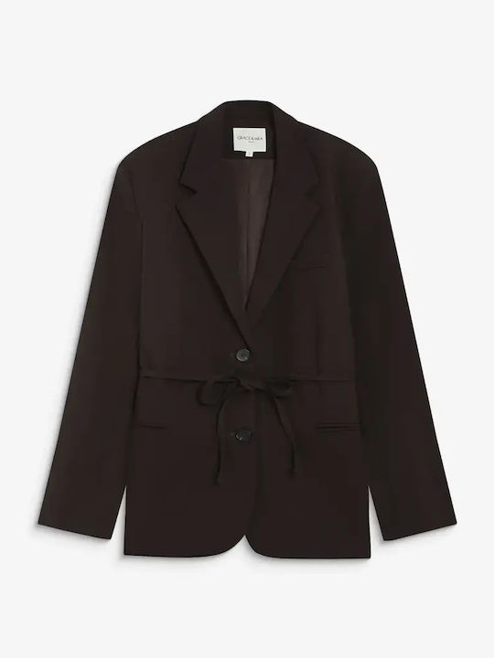 Grace & Mila Langer Taillierter Blazer für Damen Beige