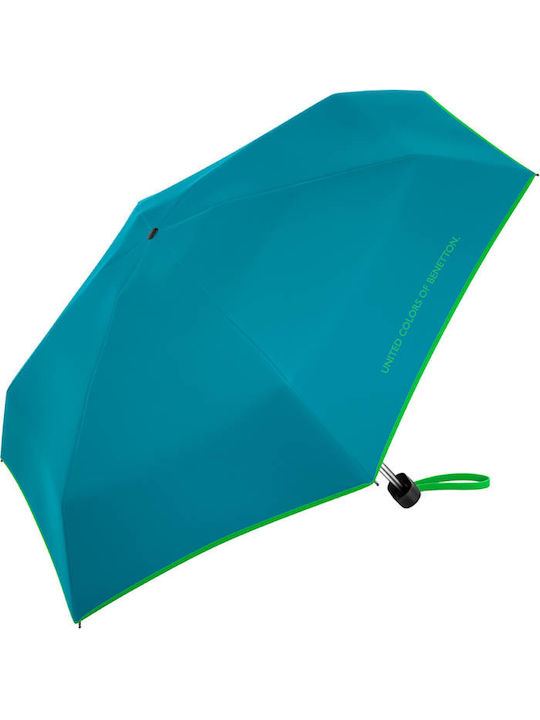Benetton Super Umbrelă de Ploaie Pliabilă Albastru Deschis Benetton Super Umbrelă de Ploaie Pliabilă Albastru Deschis