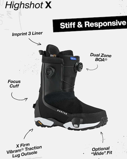 Burton Highshot X Step On Herren-Snowboardstiefel Schwarz