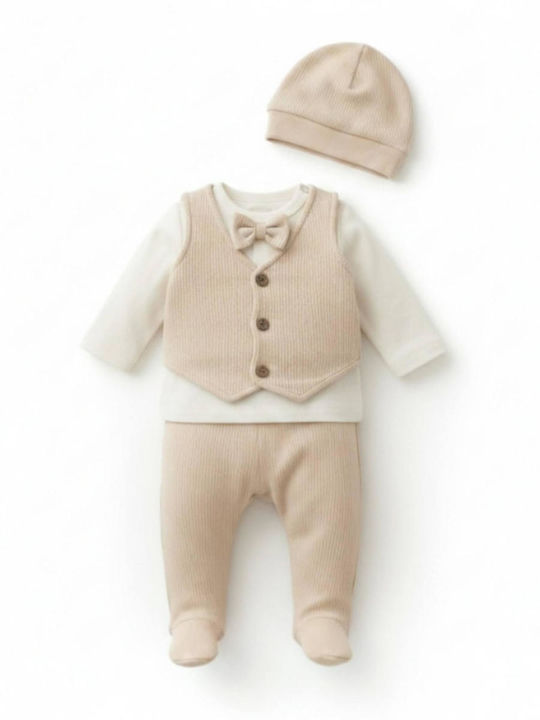 Babydom Taufanzug in Ecru 3-teilig