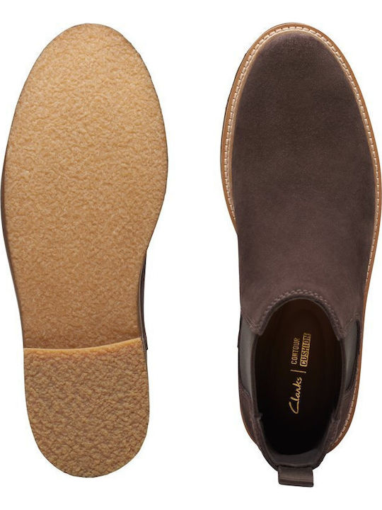 Clarkdale Suede Chelsea Μποτάκια Dark Brown