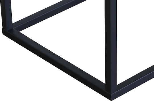 Rechteckiger Zentraler Kaffeetisch Aus Metall Weiß M100xL40xH44cm