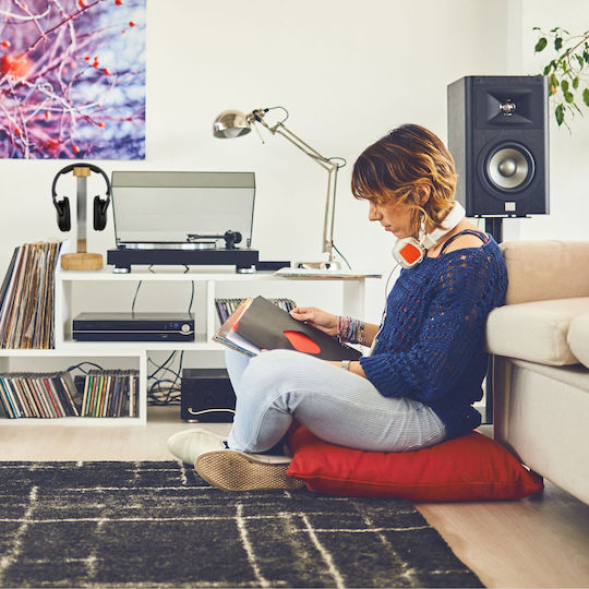 Relaxdays Стойка за слушалки от бамбук и метал за 2 чифта слушалки, естествен цвят, 29,6 × 12 × 15 см