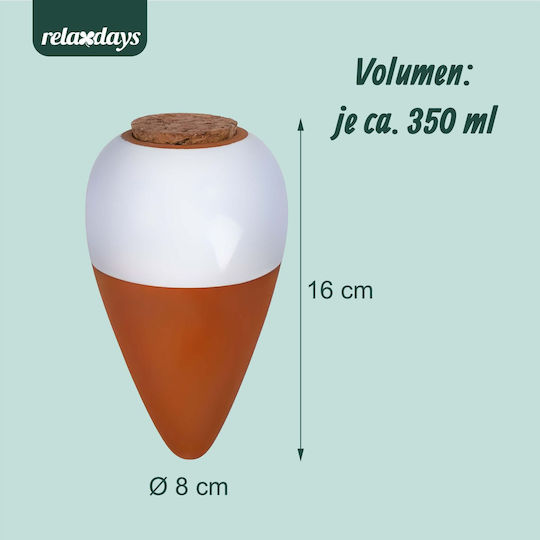 Set 2 Relaxdays Clay Plant Watering Spikes 350 Ml Slow-release Watering System White