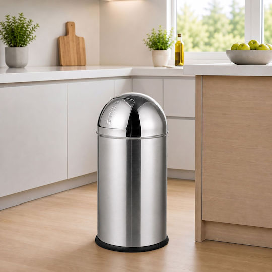 Relaxdays Coș de Gunoi din Oțel Inoxidabil cu Deschidere Push 70 L Gri