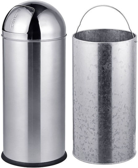 Relaxdays Coș de Gunoi din Oțel Inoxidabil cu Deschidere Push 70 L Gri