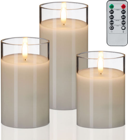 Relaxdays Φωτιστικό LED Κερί 3τμχ