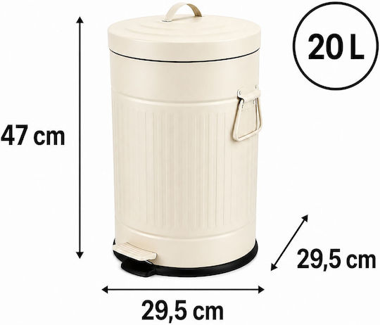Relaxdays Coș de Gunoi Metalic cu Pedală 20 l