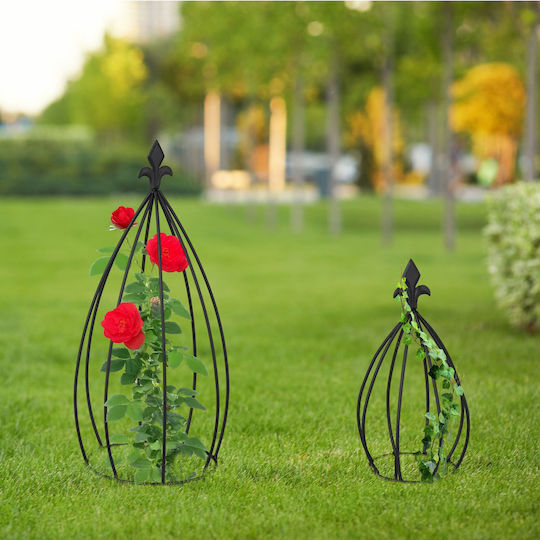 Relaxdays Climbing Plant Supports Set 2 Onion-shaped Black