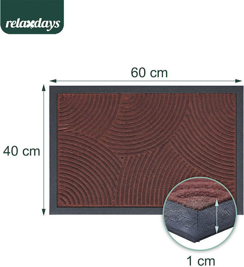 Relaxdays Covoraș de Intrare Roșu 60x40cm Grosime 10mm