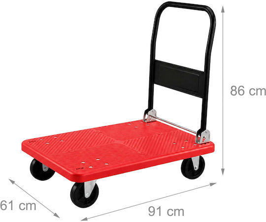 Relaxdays Sistem pentru Transportul / Ridicarea Încărcăturilor cu Capacitate de până la 300 kg, de Culoare Roșie