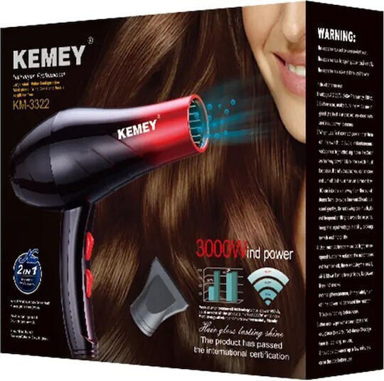 Kemei Professioneller Haartrockner 3000 W