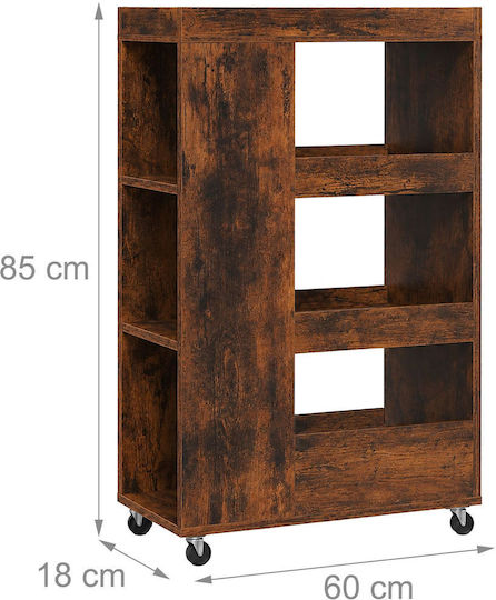 Relaxdays 4-Tier Brown Kitchen Trolley