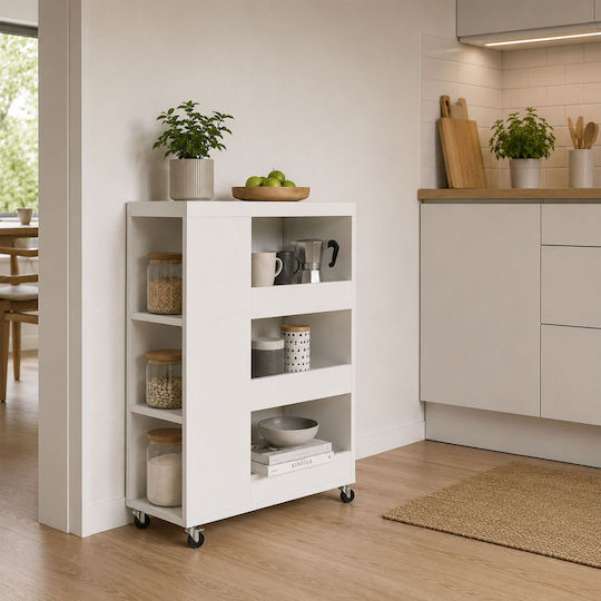 Relaxdays 4-Tier Brown Kitchen Trolley