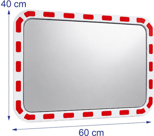 Relaxdays Oglindă Rutieră, 60 cm, de Culoare Albă