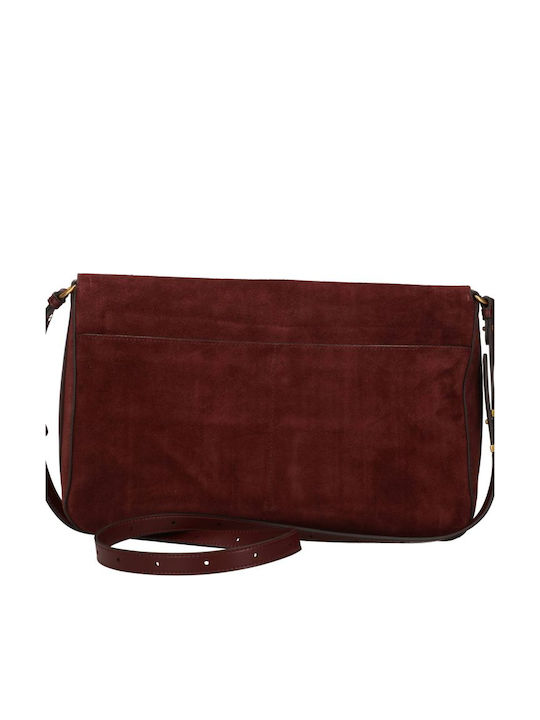 Love Leather Women's Satchel Bag Suede Burgundy