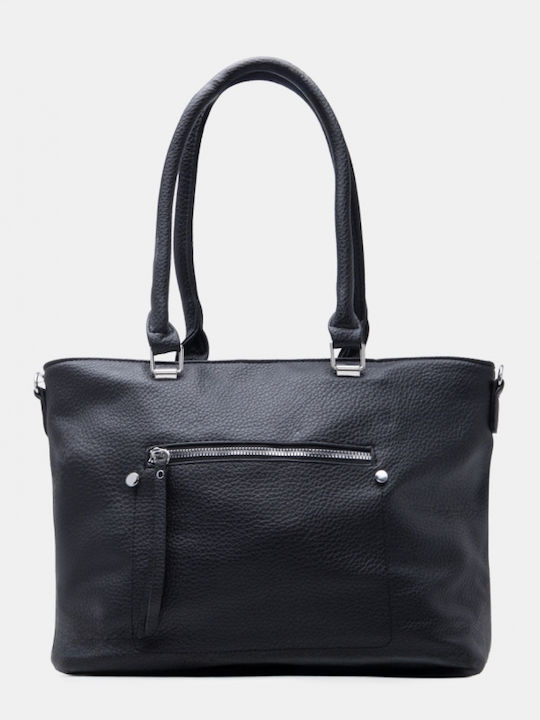 Schwarze Tote-Handtasche aus Stoff für Damen