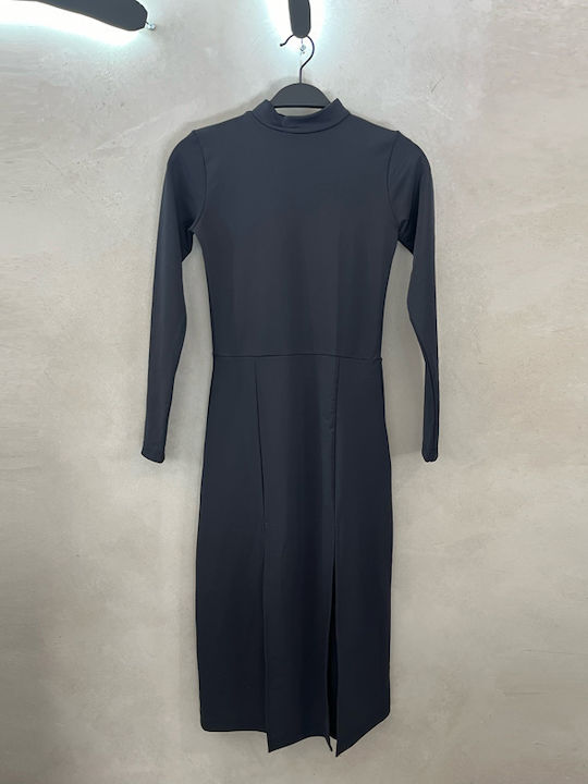 Midi Φόρεμα Ζιβάγκο Black