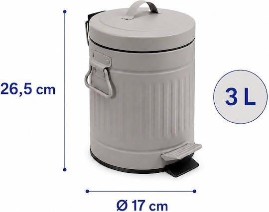 Relaxdays Coș de Baie Metalic 3 l Gri