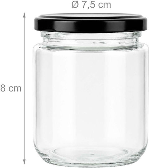 Relaxdays Set de 10 Borcane de Uz General cu Capac din Sticlă Neagră, 200 ml, 10 Bucăți