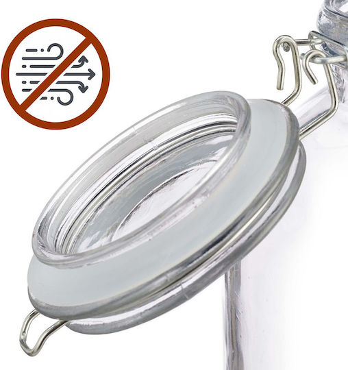 Relaxdays Set de 2 Borcane de Uz General cu Capac, din Sticlă Transparentă, 3000 ml, 2 Bucăți,