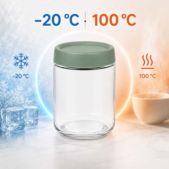 Relaxdays Set de 4 Borcane din Sticlă cu Capac, pentru Utilizare Generală, 450 ml, 4 Bucăți,