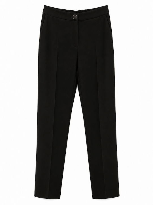 Pantaloni dama din crep negru