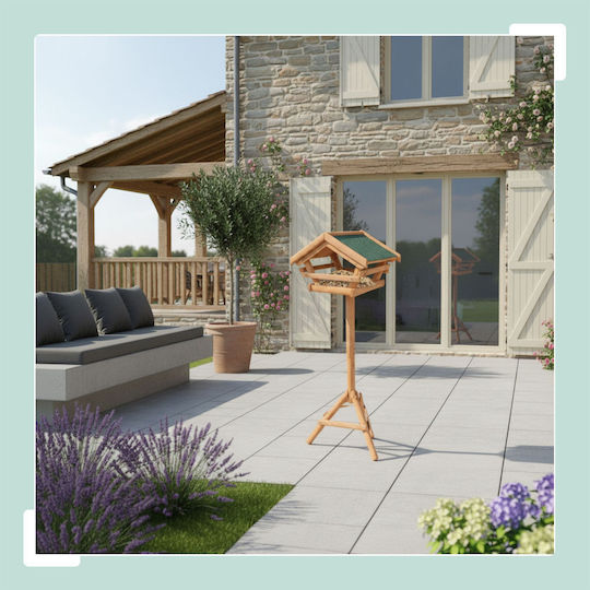 Spruce Wood Bird Feeder Relaxdays