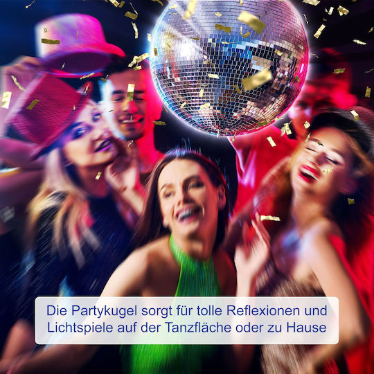 Relaxdays Diskokugelmotor, bunte Lichter, 20 × 25 × 30 × 40 cm