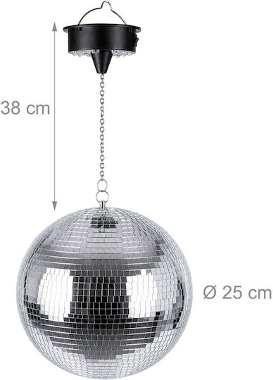 Relaxdays Motor für Diskokugel Licht Silber-Schwarz 20x25x30x40cm