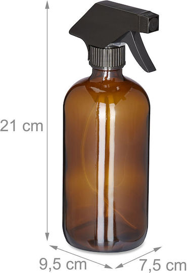Set de 4 Sticle Pulverizatoare Reglabile din Sticlă Maro de 500 ml