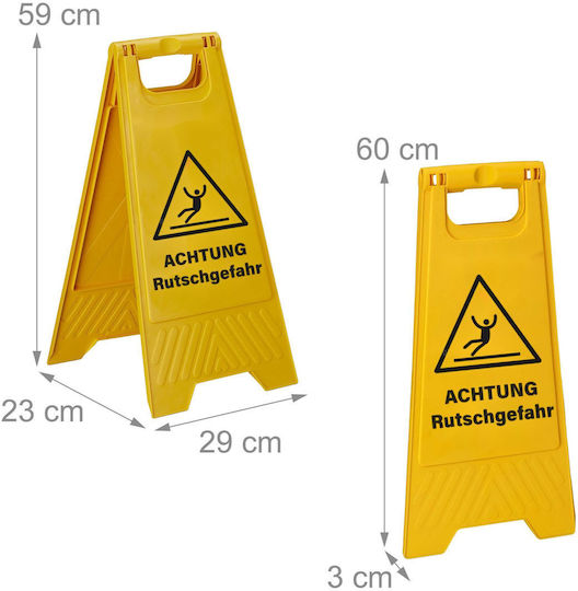 Wet Floor Warning Signs Relaxdays Set 2 Yellow Black Foldable