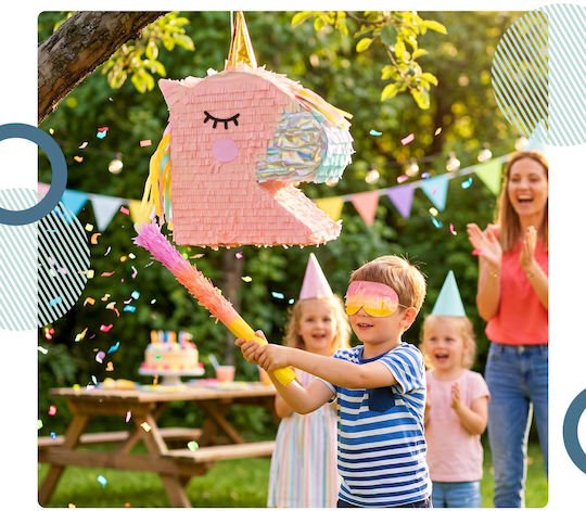 Relaxdays Unicorn Piñata Set Mask Stick Rose Gold 40 X 60 Cm