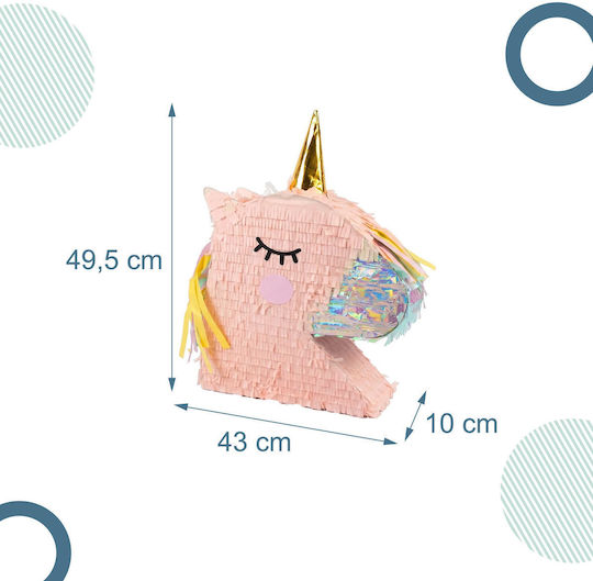 Relaxdays Unicorn Piñata Set Mask Stick Rose Gold 40 X 60 Cm