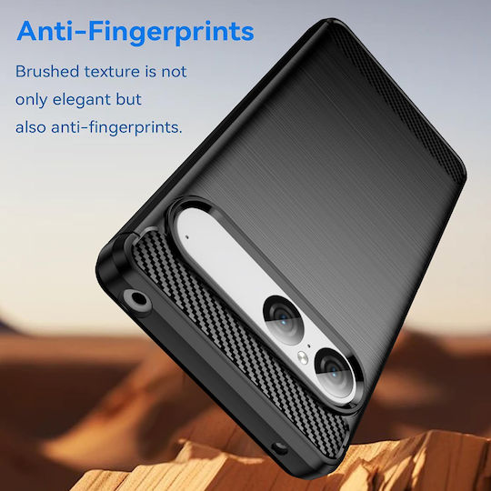 Techsuit Carbon Back Cover aus Silikon Schwarz (Xperia 10)